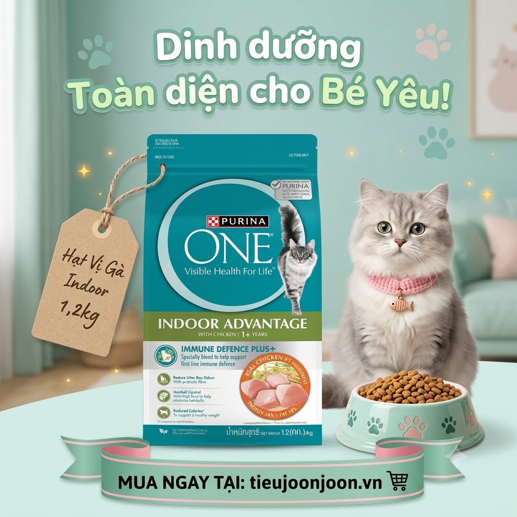 Hạt Cho Mèo Trưởng Thành Purina One Indoor Vị Gà 1,2Kg