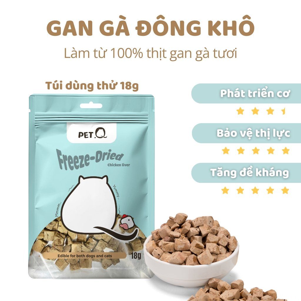 Thức ăn sấy đông khô PetQ vị Gan Gà