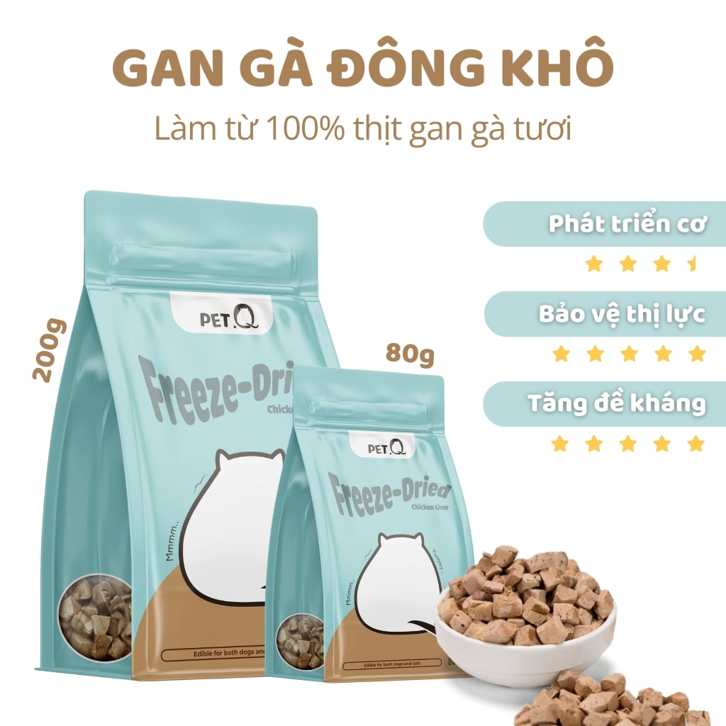 Thức ăn sấy đông khô PetQ vị Gan Gà
