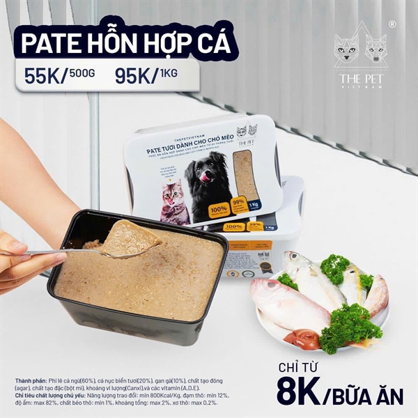 The Pet Pate hỗn hợp cá (Mixed ocean fish) hộp 1kg