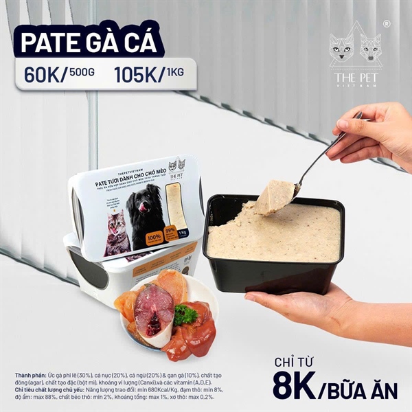 The Pet Pate gà cá (Mixed ocean fish & chicken breast) hộp 1kg