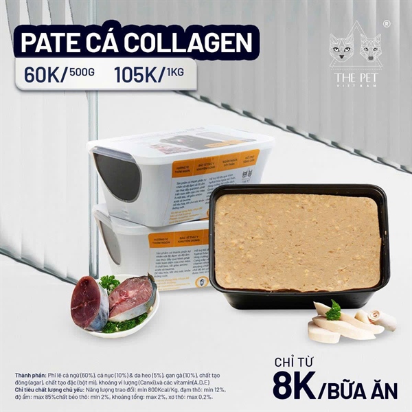 The Pet Pate cá collagen (Mixed ocean fish with collagen) hộp 1kg