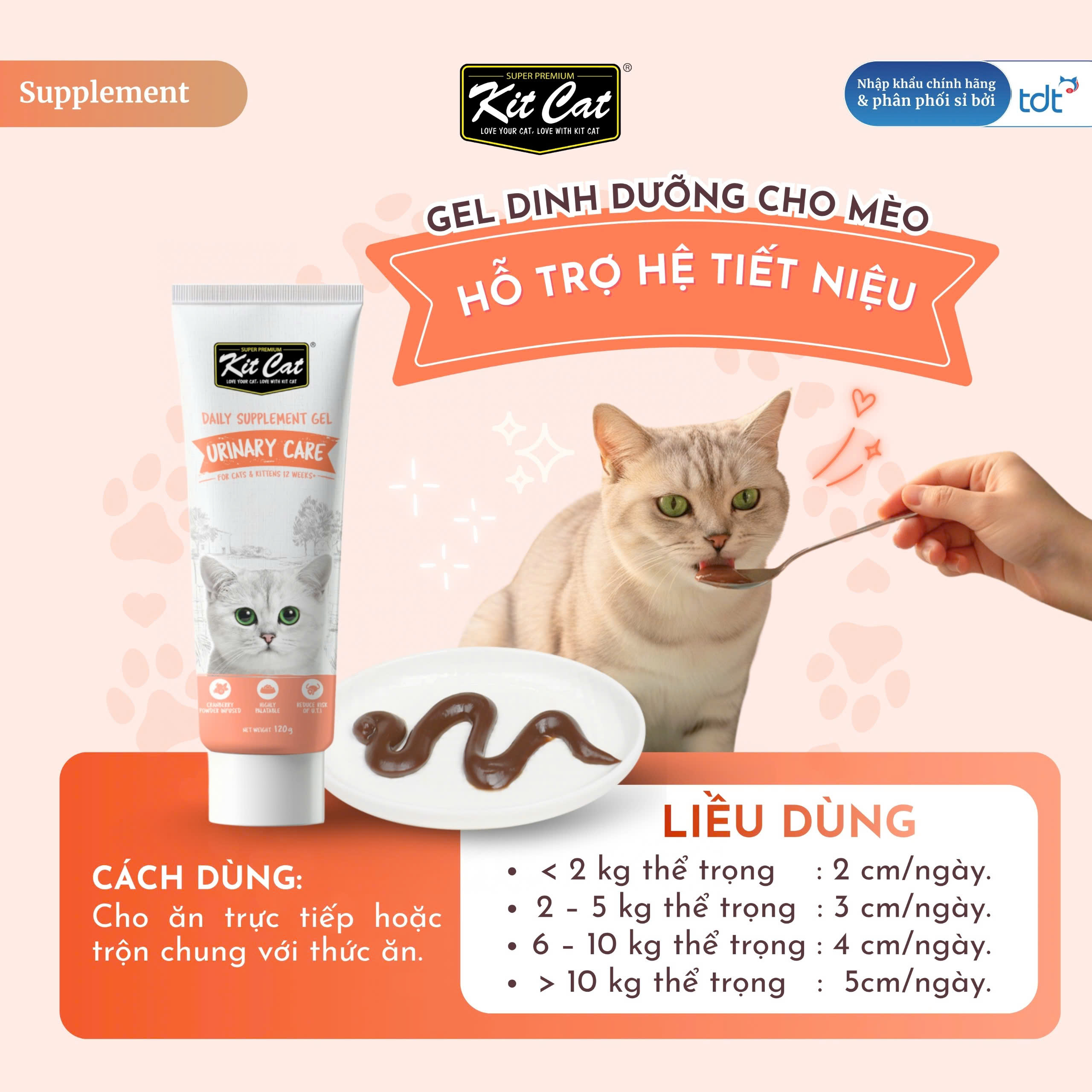 Gel dinh dưỡng Kit Cat hỗ trợ hệ tiết niệu cho mèo 120g