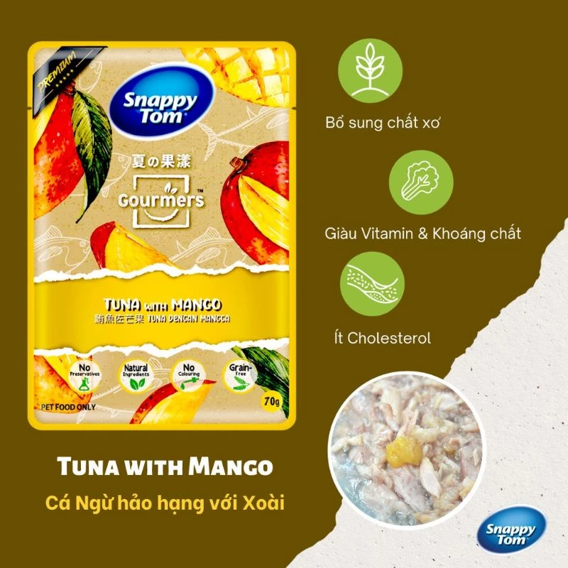 Pate Snappy Tom Gourmers vị Cá ngừ & xoài 70g