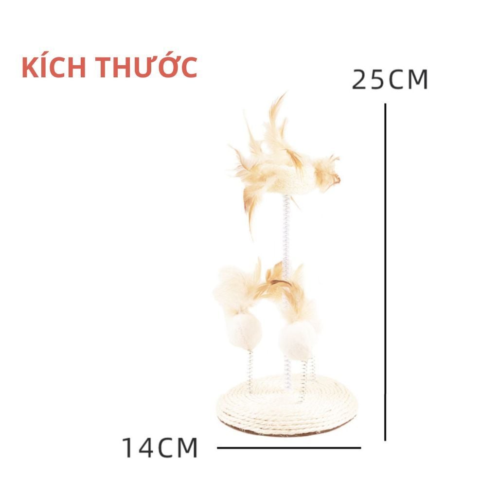 Bàn cào lông vũ tự nhiên cho mèo FOFOS