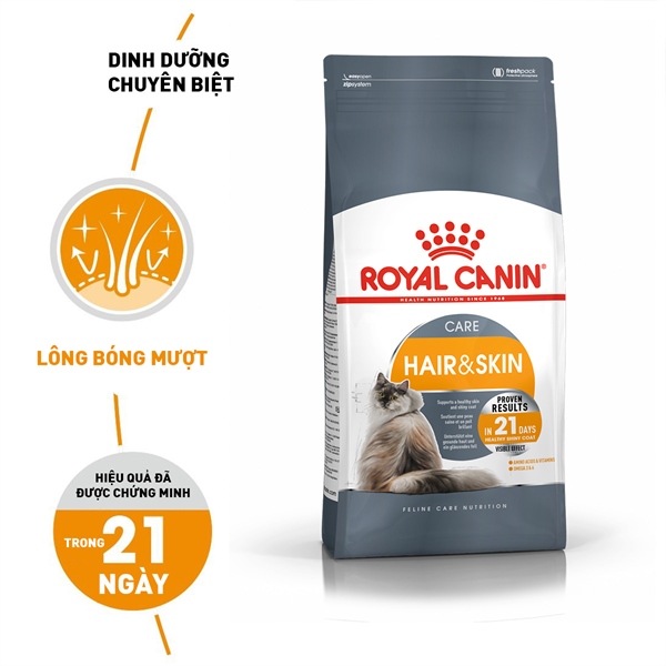 Thức ăn hạt cho mèo Royal Canin - Hair&Skin care 2kg