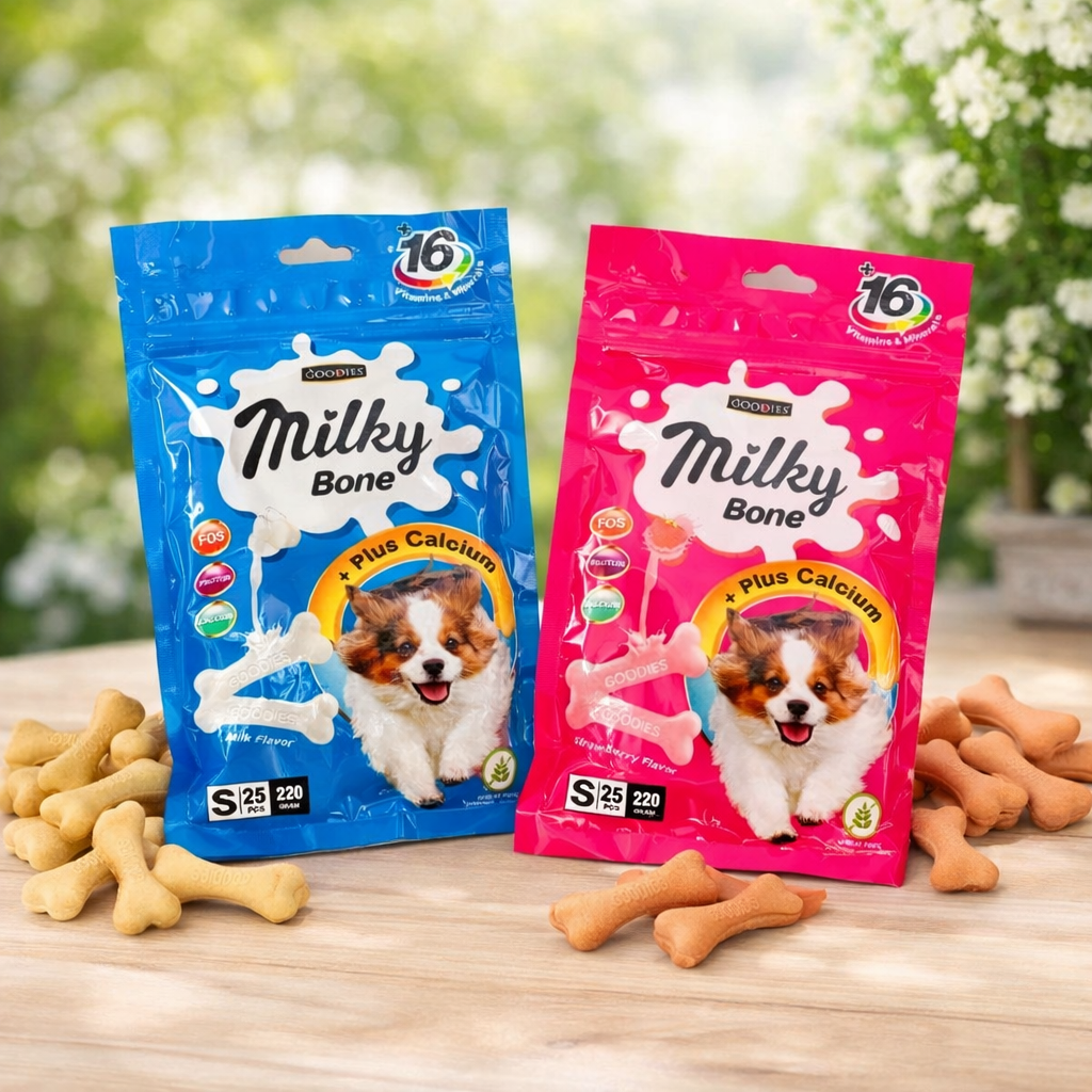 Que gặm sữa canxi Goodies Milky Bone 220g
