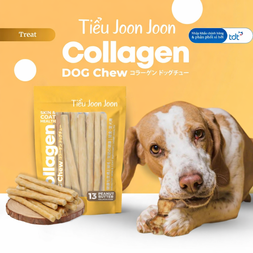 Gặm sạch răng Collagen - Thanh que vị Bơ Đậu Phộng 90g