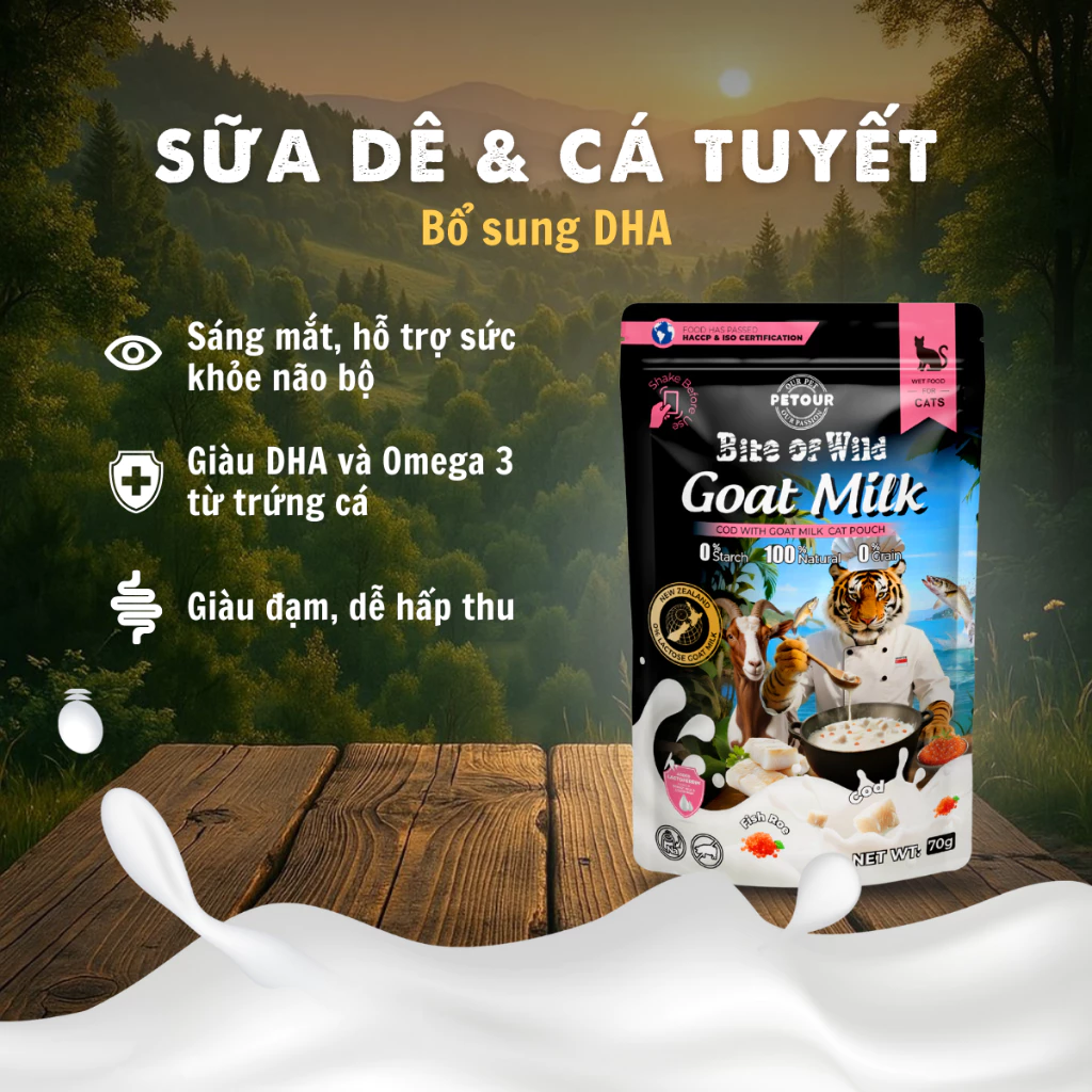 Pate sữa dê cho mèo Bite Of Wild 70g