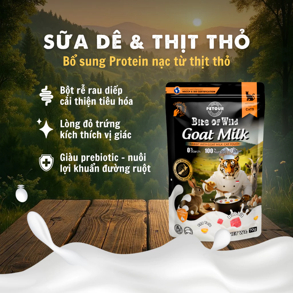 Pate sữa dê cho mèo Bite Of Wild 70g