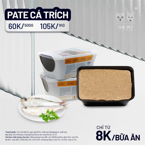 The Pet Pate cá trích (Pacific herring) hộp 500g