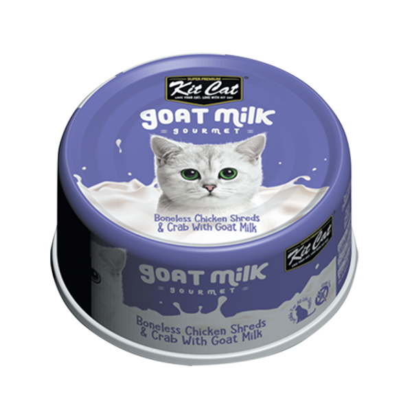 Pate sữa dê Kit Cat gà xé & thịt cua 70g - TÍM ĐẬM