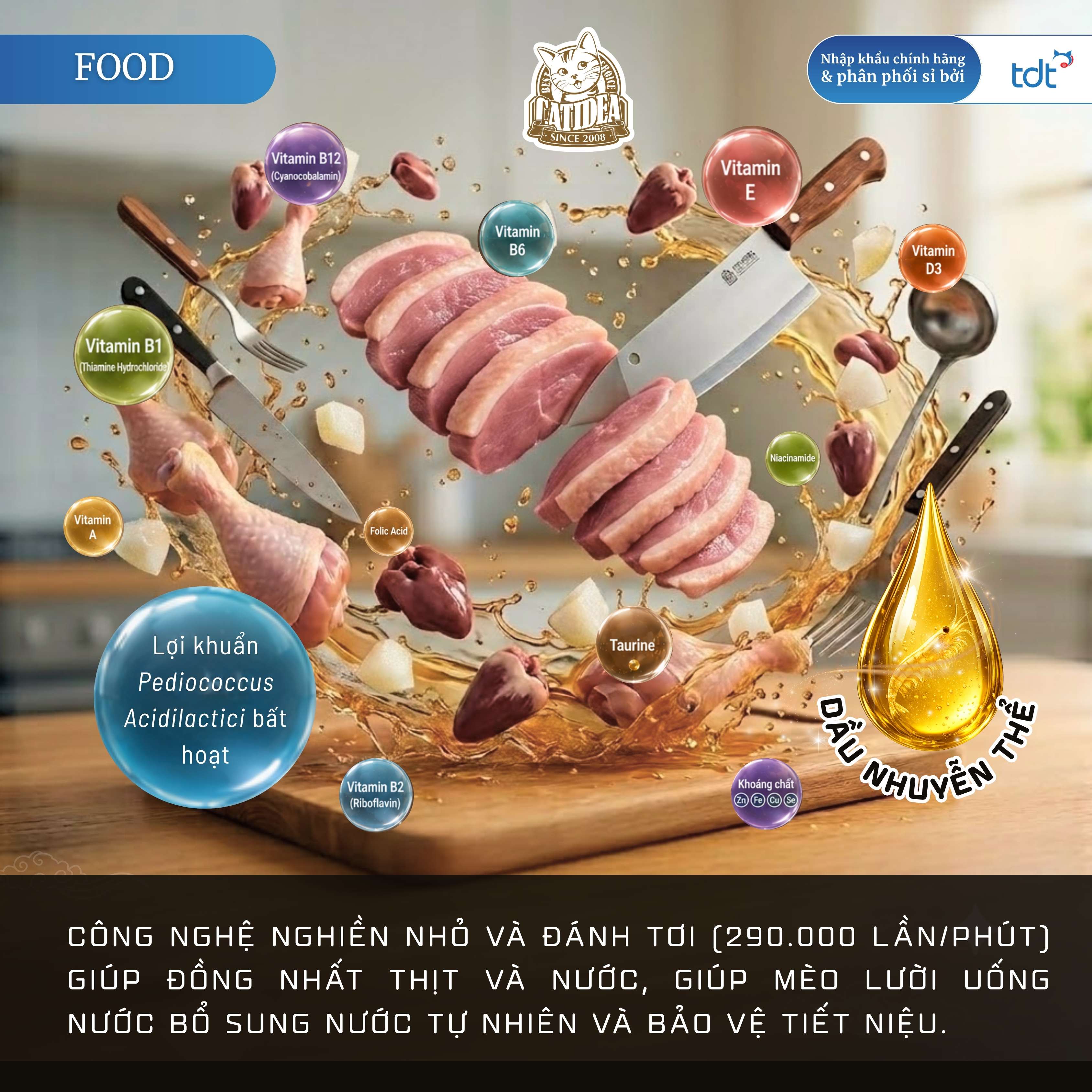 PATE GÓI CATIDEA 35G_THỊT VỊT + LÊ + DẦU NHUYỄN THỂ
