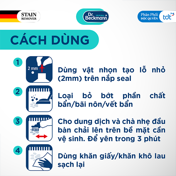 DUNG DỊCH TẨY VẾT BẨN VÀ KHỬ MÙI THÚ CƯNG DR. BECKMANN 650ml
