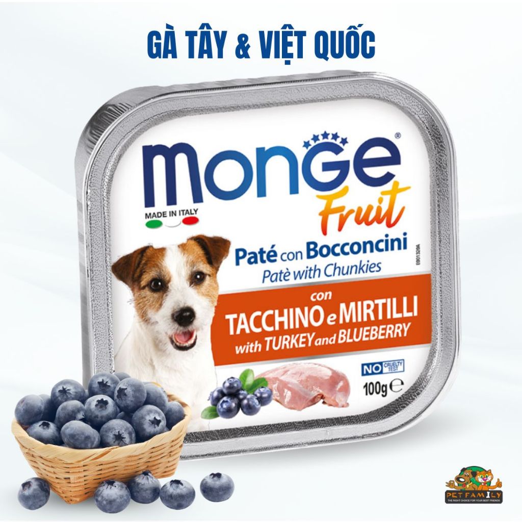 Pate chó cao cấp Ý Monge FRUIT hộp 100g
