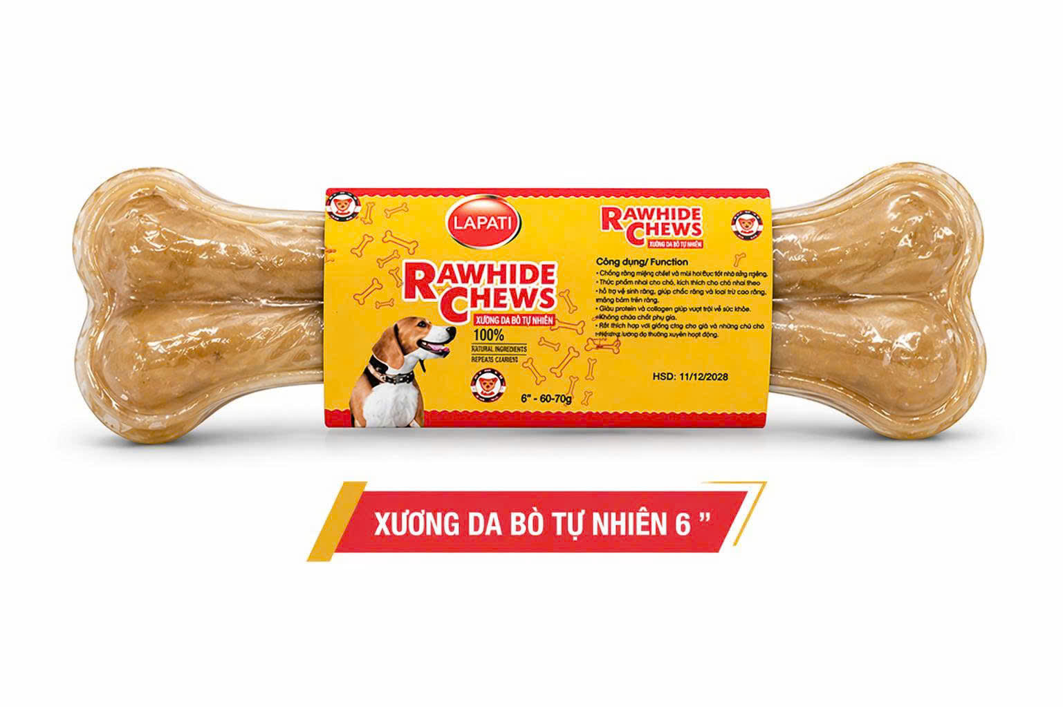 Xương ép da bò tự nhiên 6" Fonti Inu