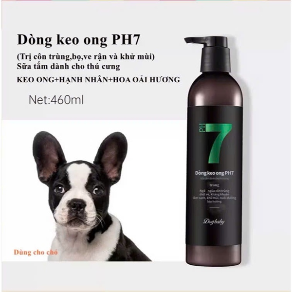 Sữa tắm Keo Ong PH7 Cho Chó - Trị Ve, Rận & Khử Mùi 460ml