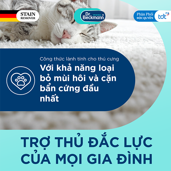 DUNG DỊCH TẨY VẾT BẨN VÀ KHỬ MÙI THÚ CƯNG DR. BECKMANN 650ml