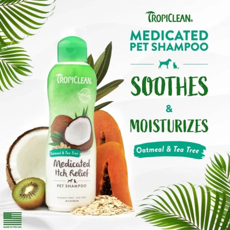 Dầu tắm Tropiclean Yến mạch & Tràm Trà giảm ngứa cho thú cưng 355ml