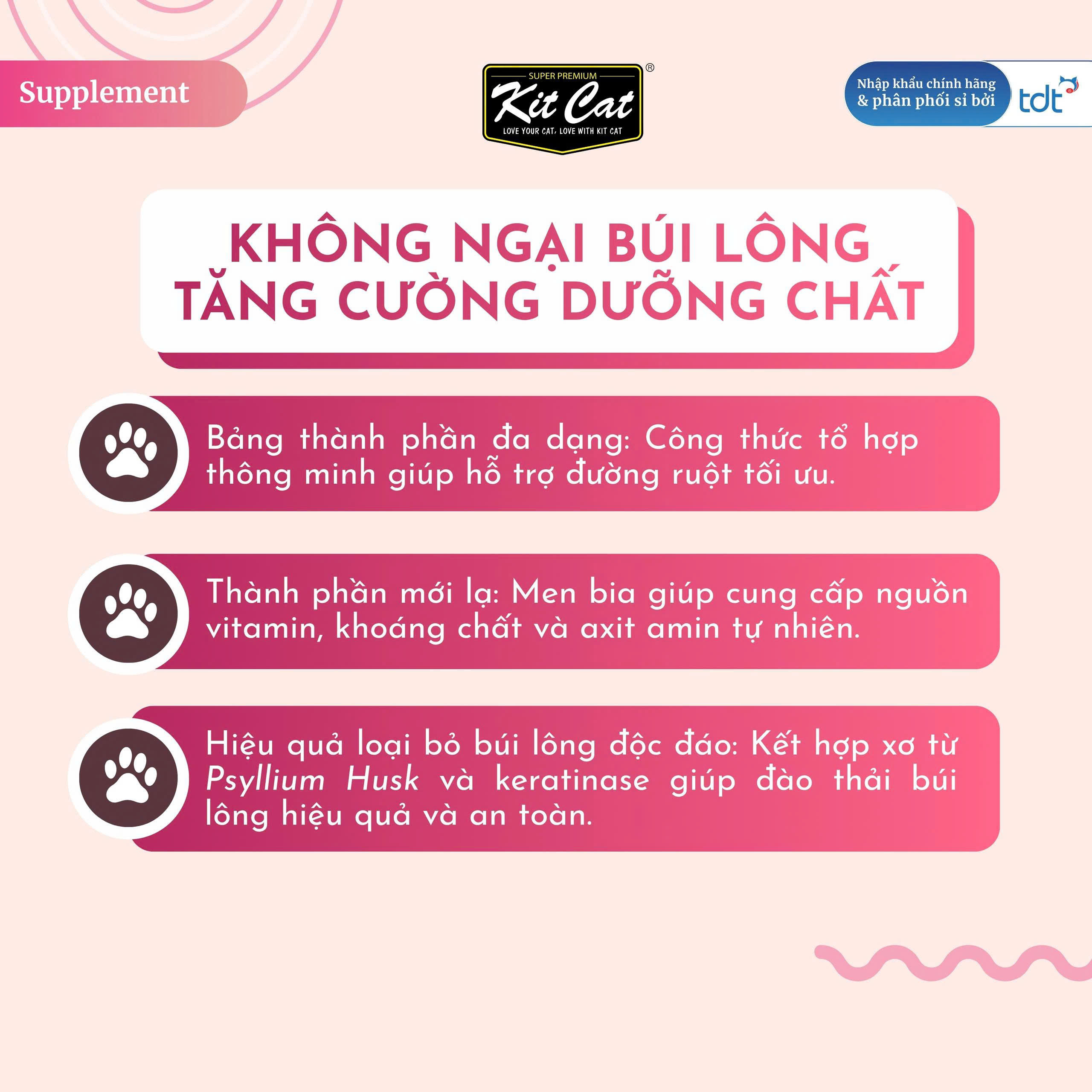 Gel dinh dưỡng Kit Cat hỗ trợ búi lông cho mèo 120g