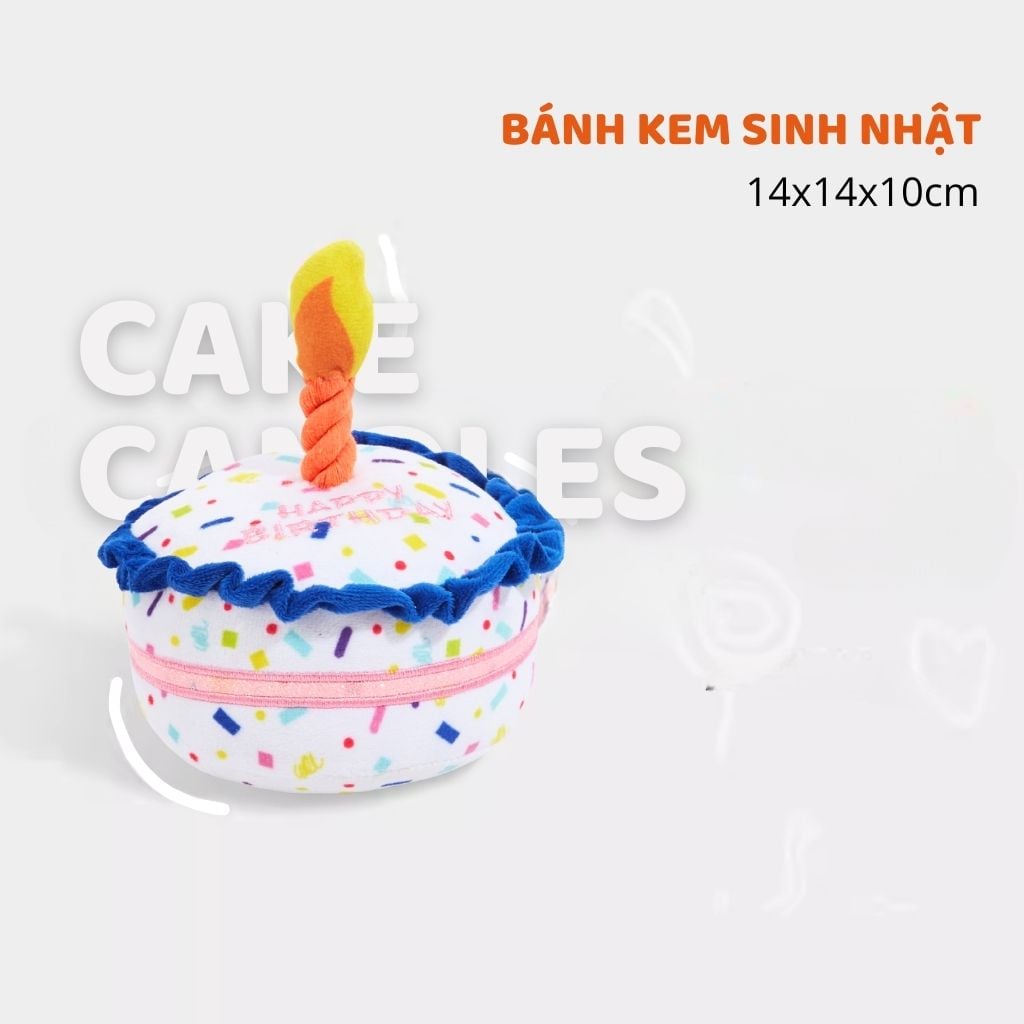 Đồ chơi thú bông cho chó hình bánh sinh nhật FOFOS