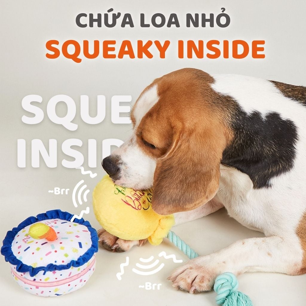 Đồ chơi thú bông cho chó hình bánh sinh nhật FOFOS