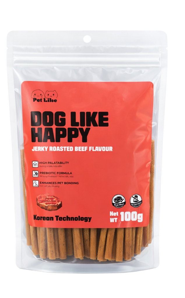 Que Thịt Sấy cho chó Dog Like Happy Jerky 100g