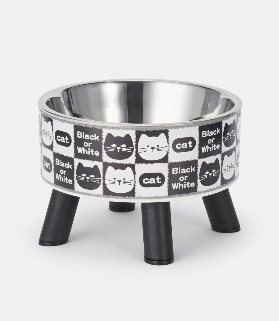 Bát 4 chân hình mèo kèm chén INOX