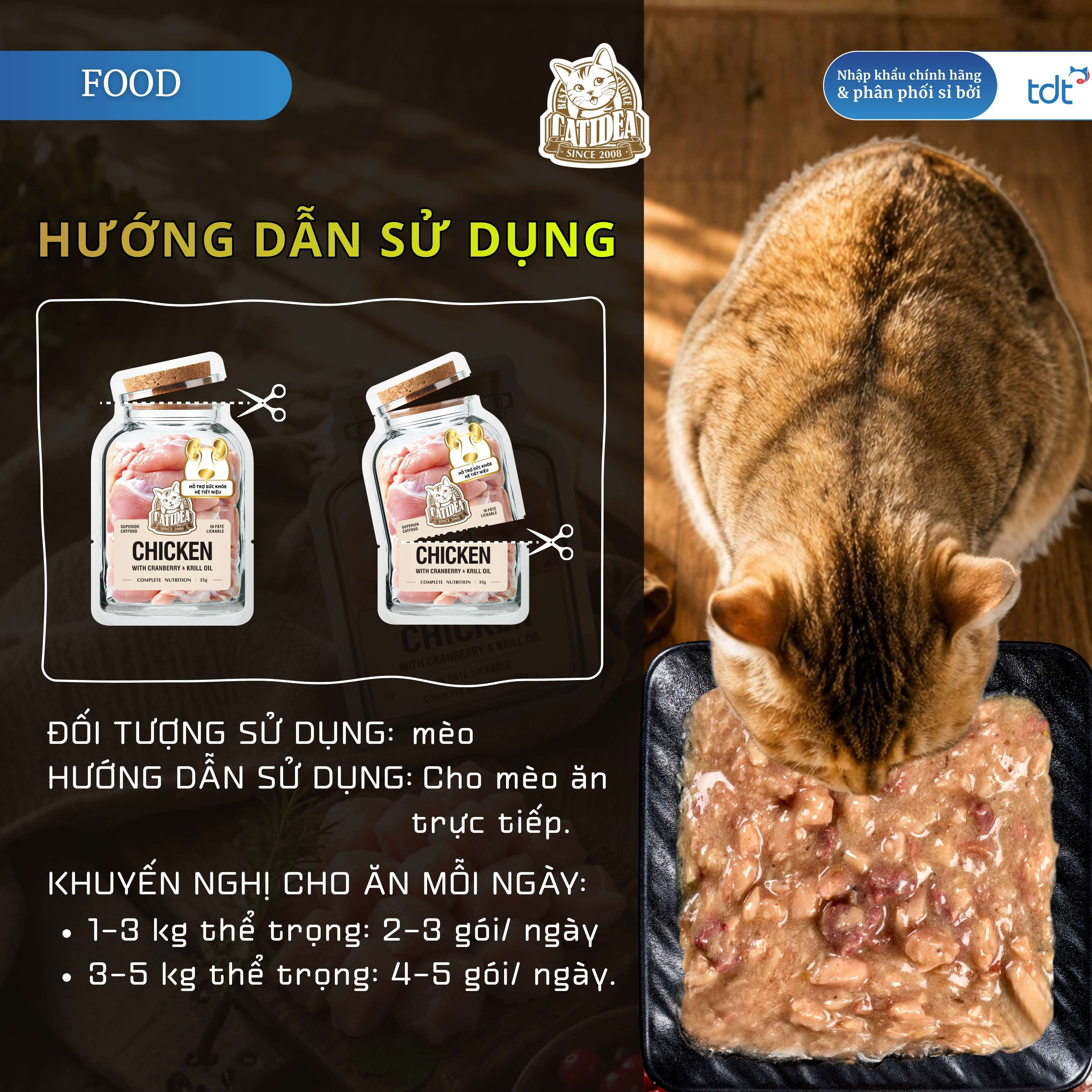 PATE GÓI CATIDEA 35G_THỊT CÚT + LÒNG ĐỎ TRỨNG + DẦU NHUYỄN THỂ
