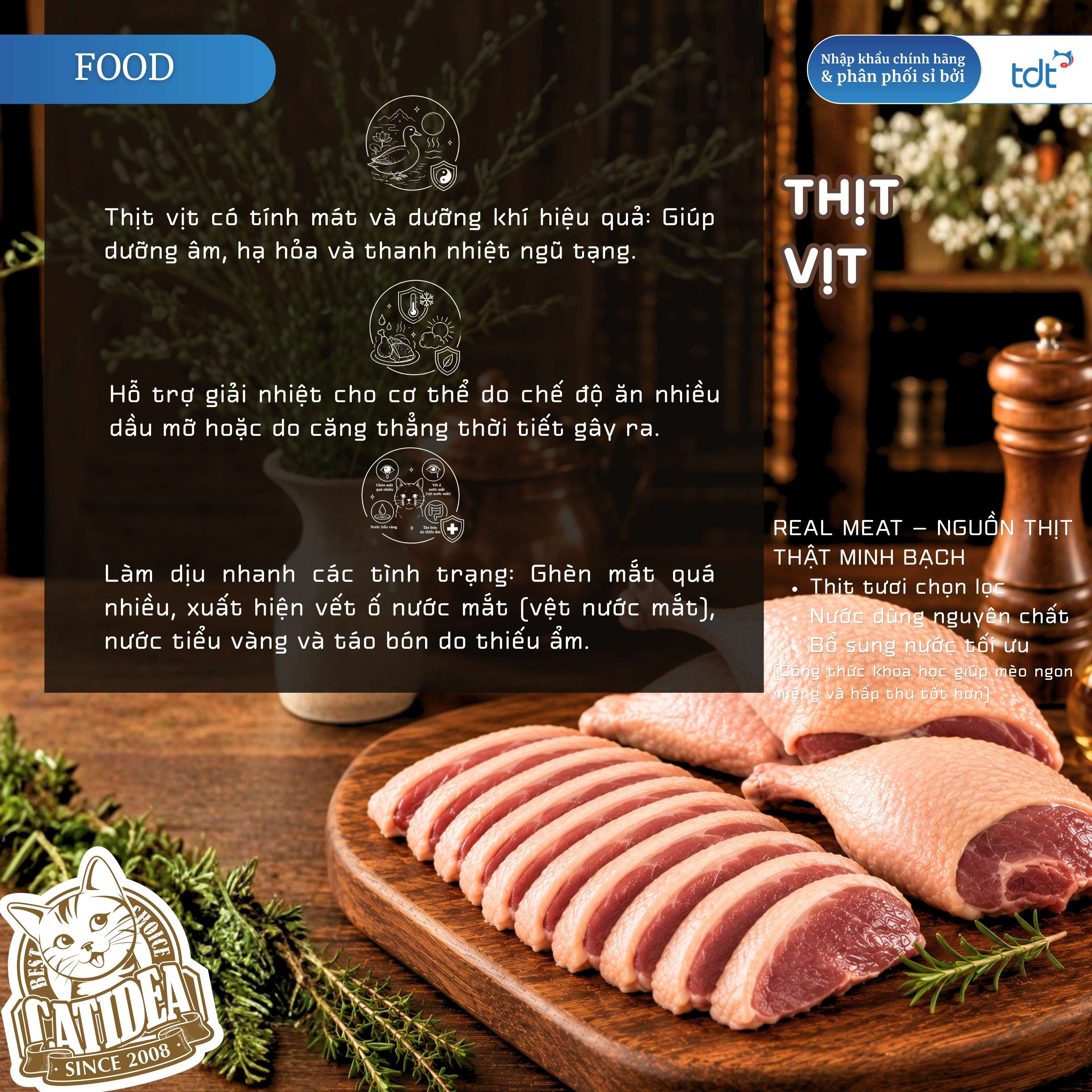 PATE GÓI CATIDEA 35G_THỊT VỊT + LÊ + DẦU NHUYỄN THỂ