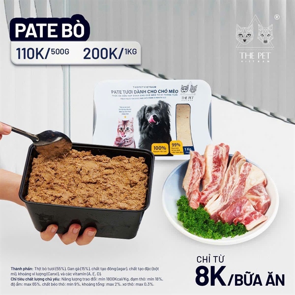 The Pet Pate bò (Beef) hộp 500g