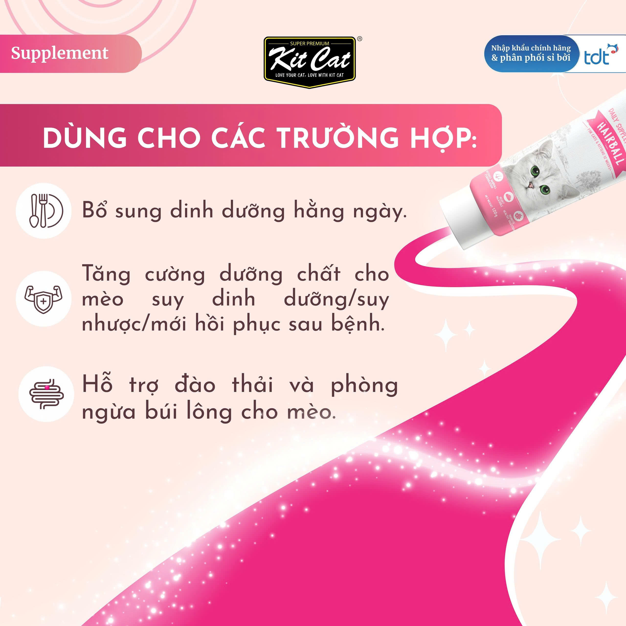 Gel dinh dưỡng Kit Cat hỗ trợ búi lông cho mèo 120g