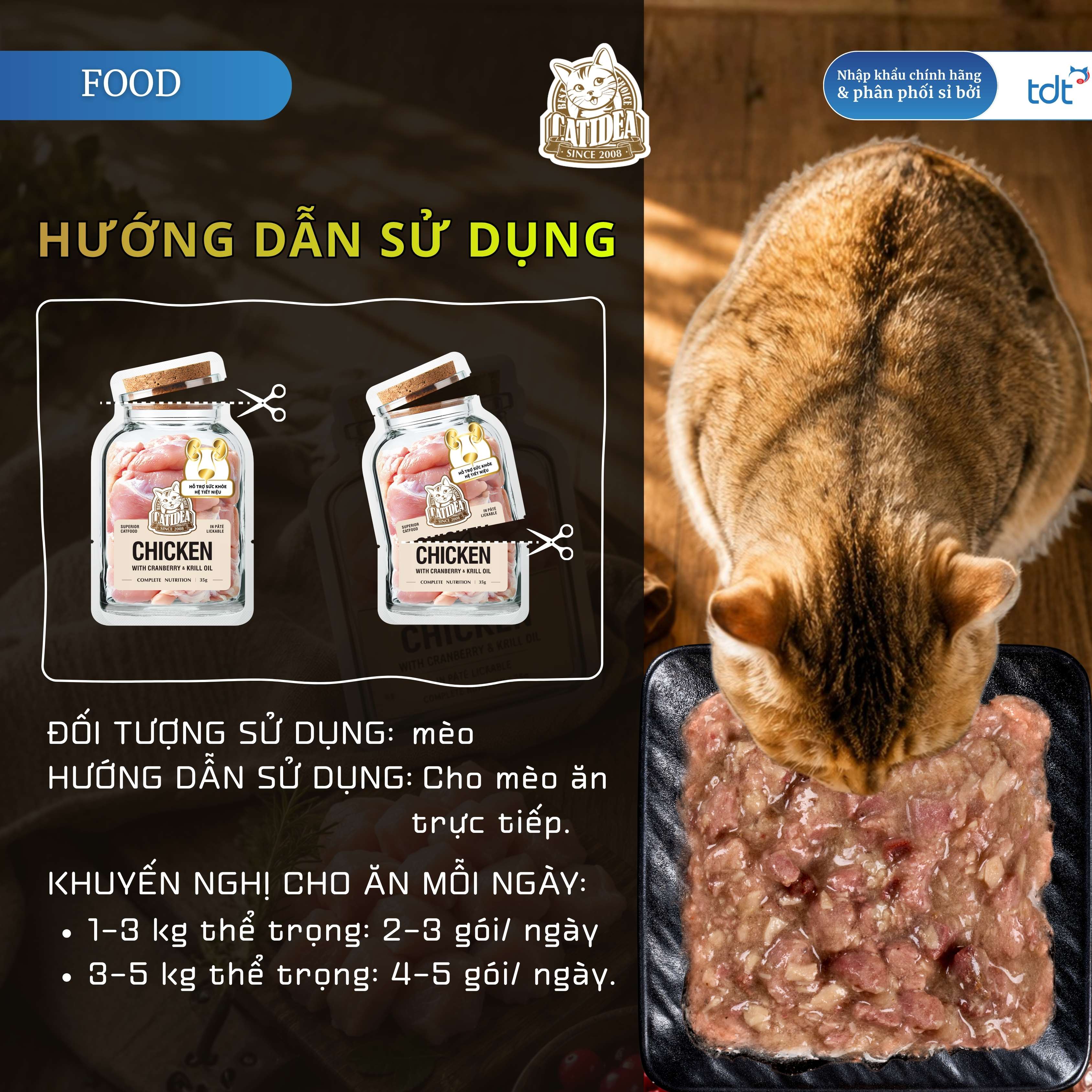 PATE GÓI CATIDEA 35G_THỊT VỊT + LÊ + DẦU NHUYỄN THỂ