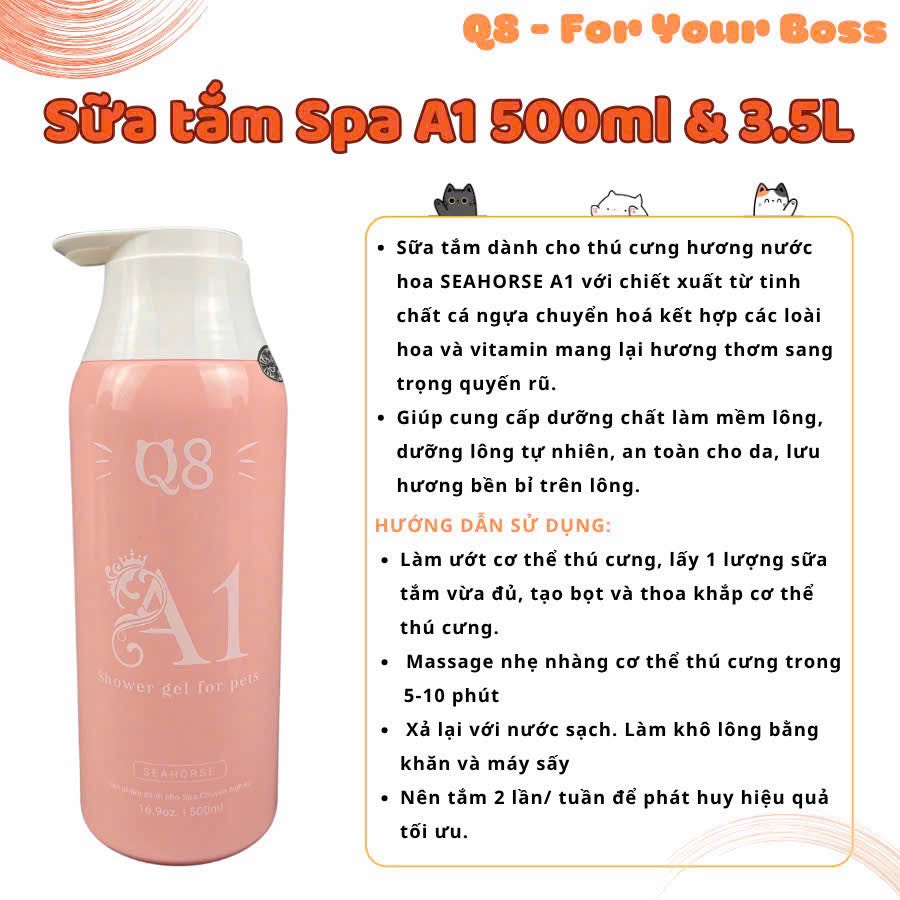 Sữa tắm Spa - Q8 - A1 500ml hương cá ngựa