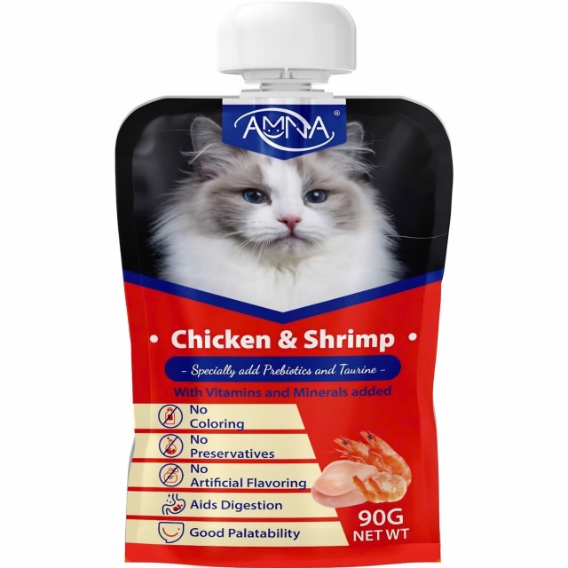 Amna – Súp thưởng nắp vặn Thịt Gà & Tôm 90gr