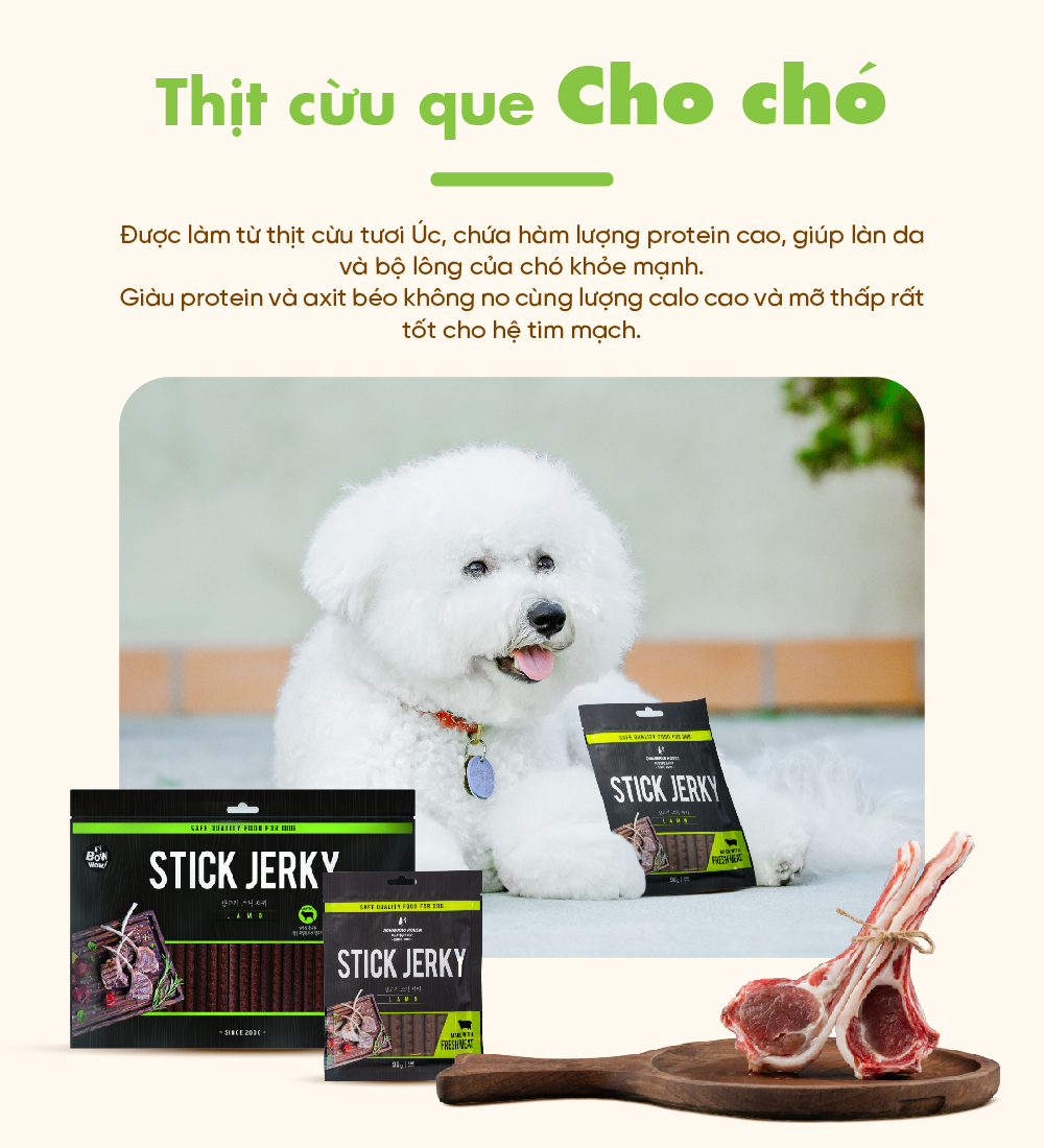 Thịt cừu que cho chó Bow Wow 90g