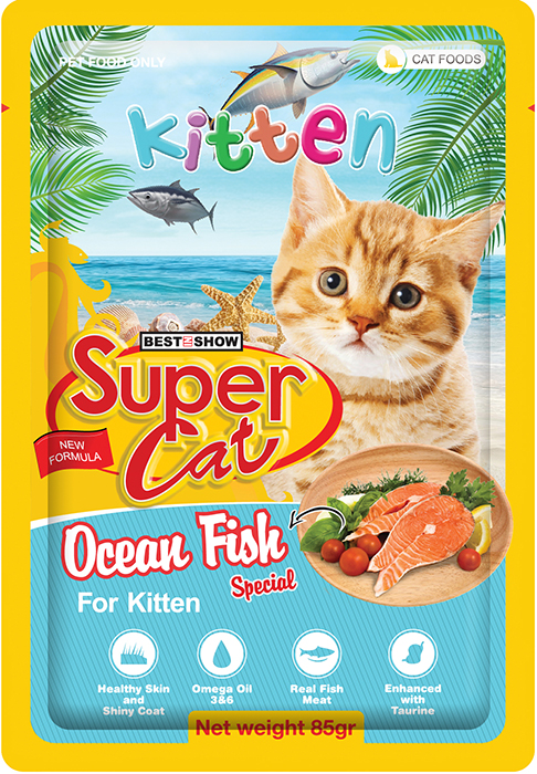 Pate cho mèo con Super Cat vị Cá Biển 85g