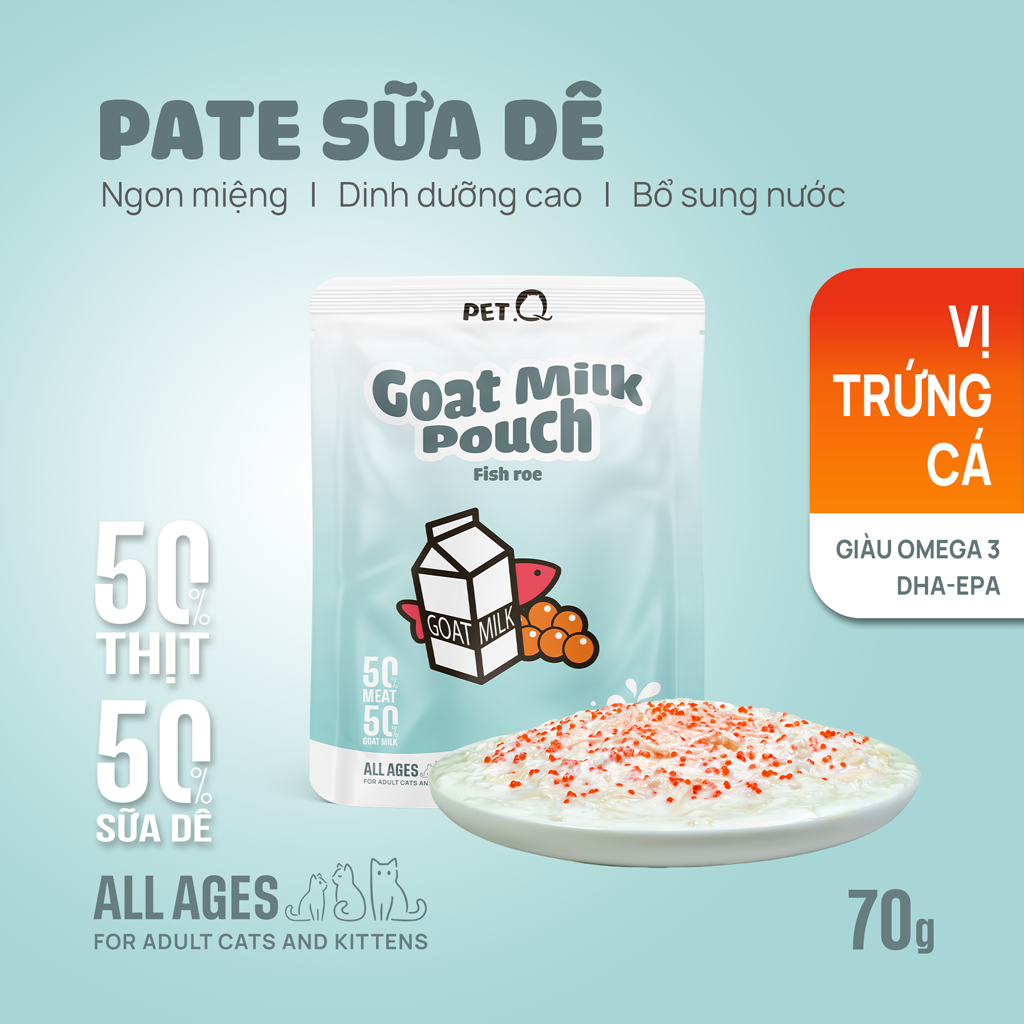 Pate Sữa Dê PetQ Vị Trứng Cá 70g