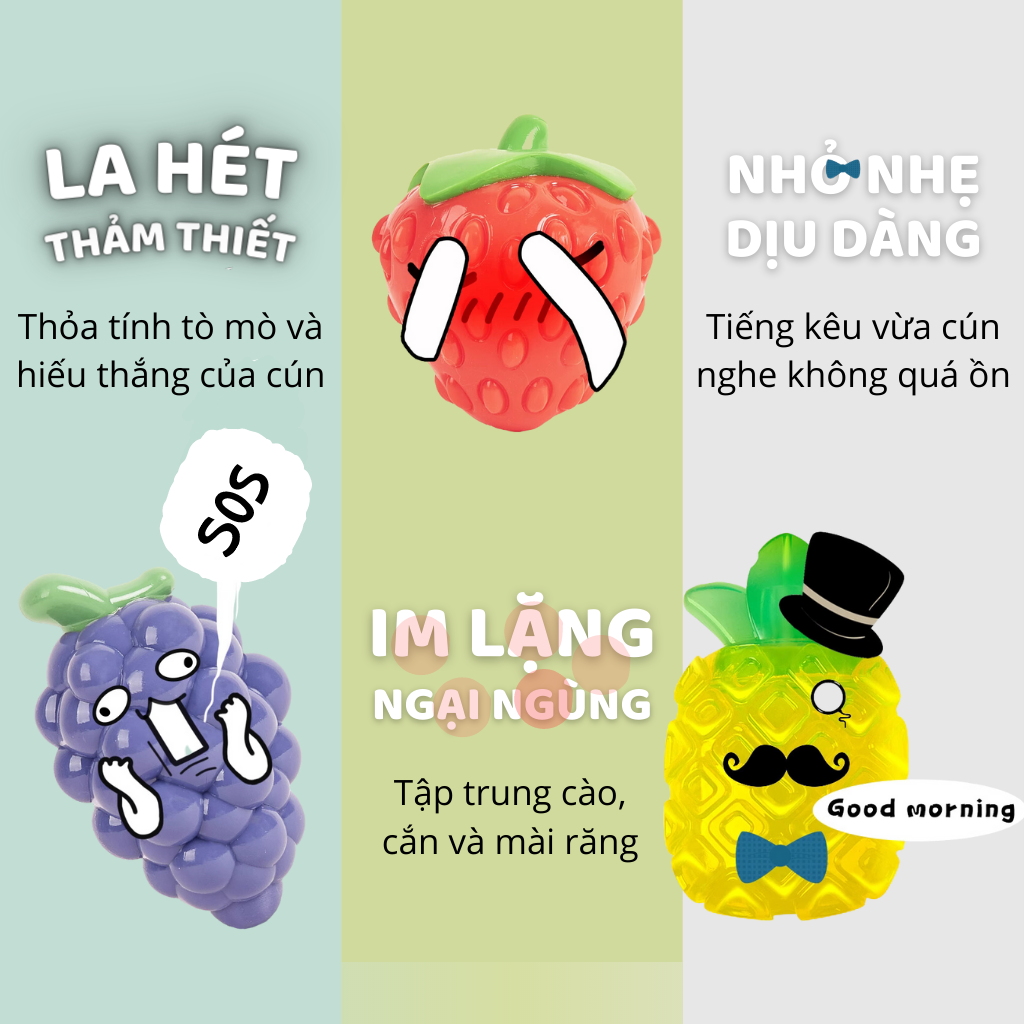 Đồ chơi cắn gặm hình chùm nho FOFOS (Loa To)