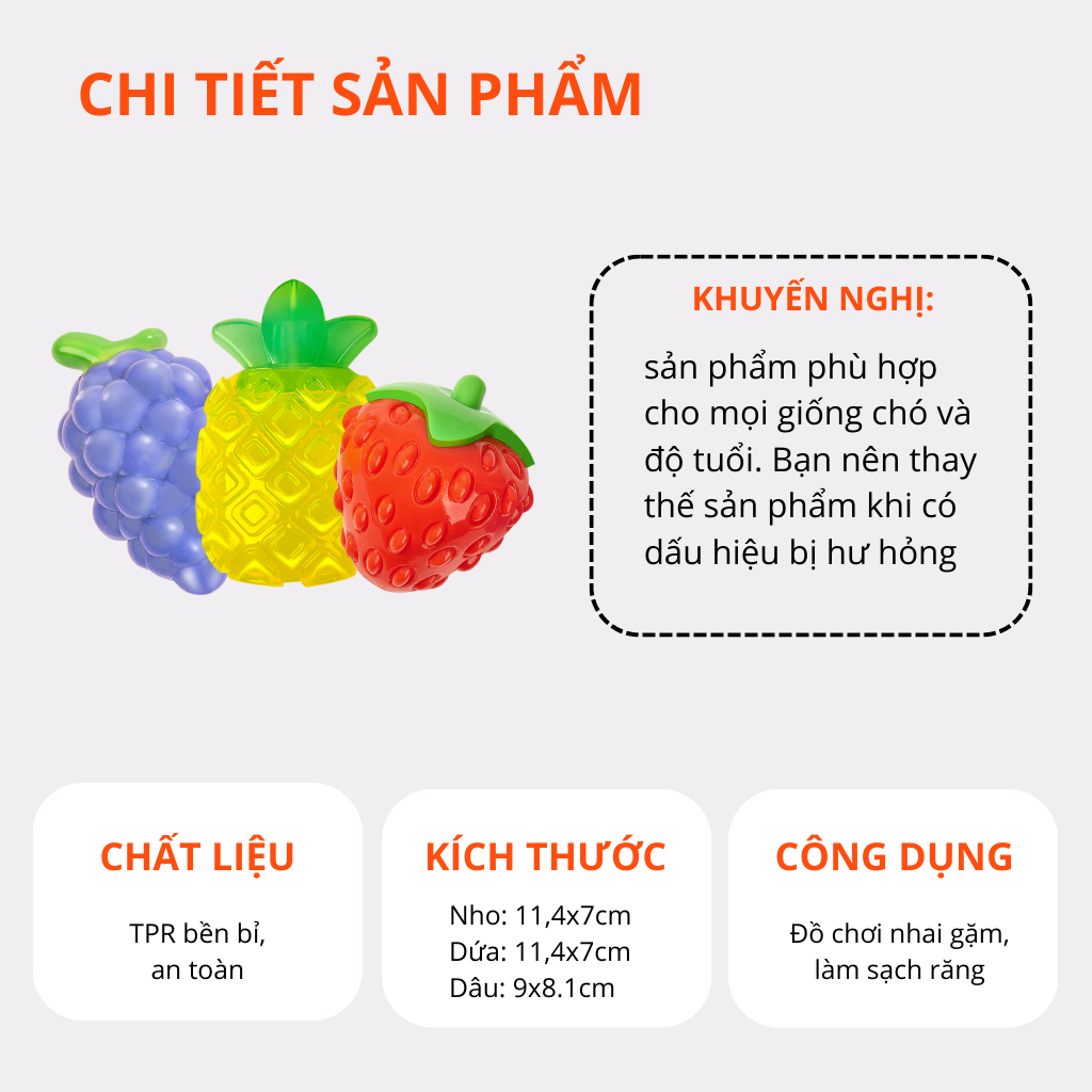 Đồ chơi cắn gặm hình trái dứa FOFOS (Loa Nhỏ)