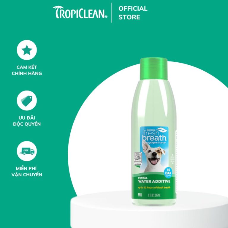 Nước vệ sinh răng miệng TropiClean Fresh Breath dành cho chó 236ml