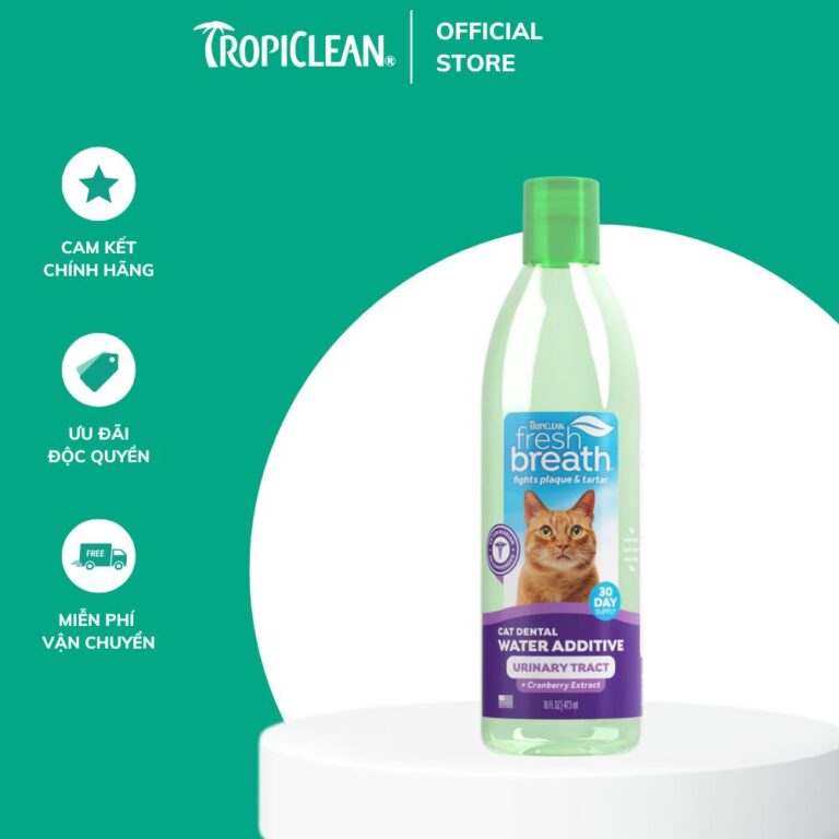 Nước vệ sinh răng miệng TropiClean – hỗ trợ tiết niệu cho mèo 473ml