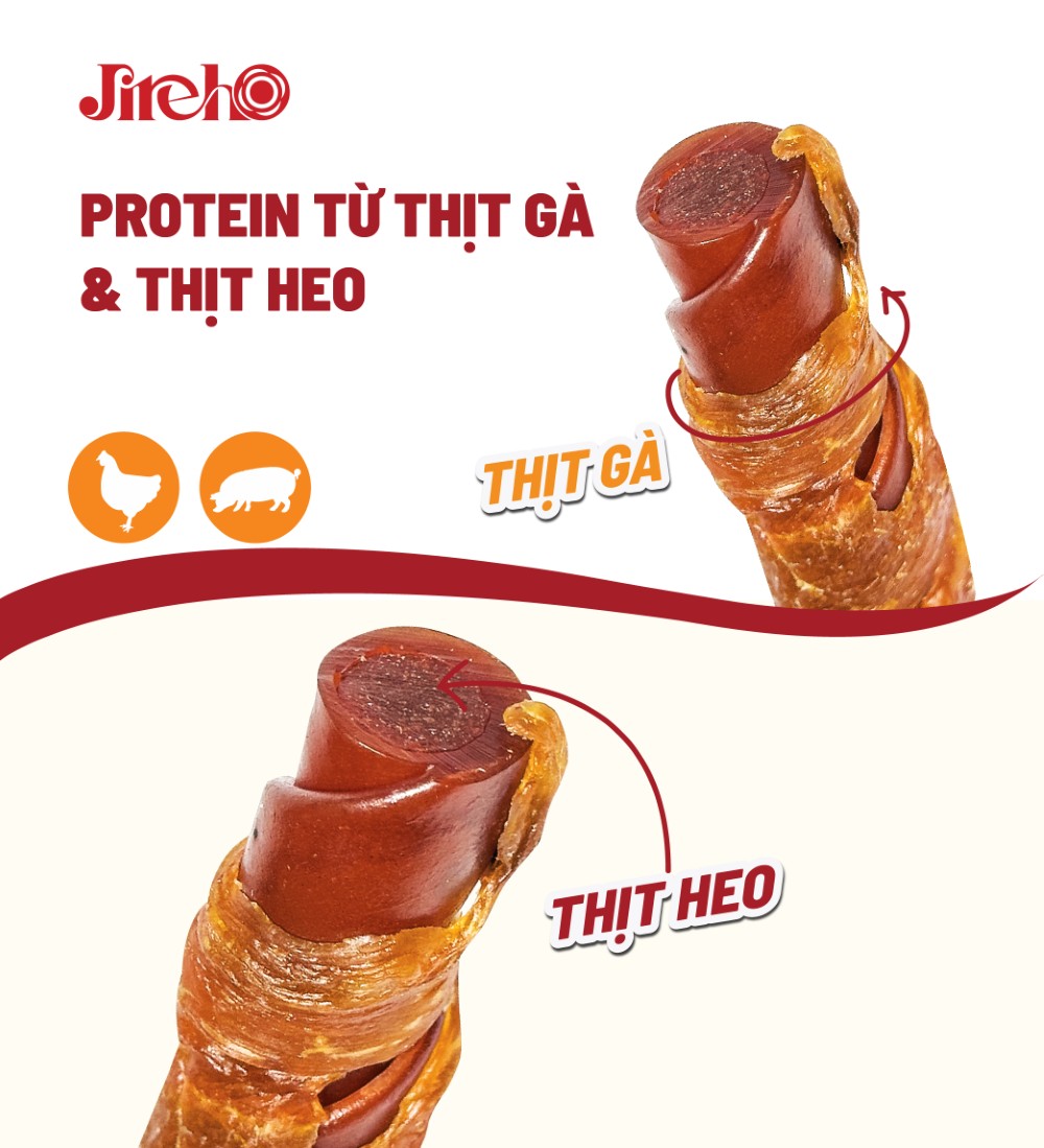 Que xoắn nhân thịt heo quấn gà