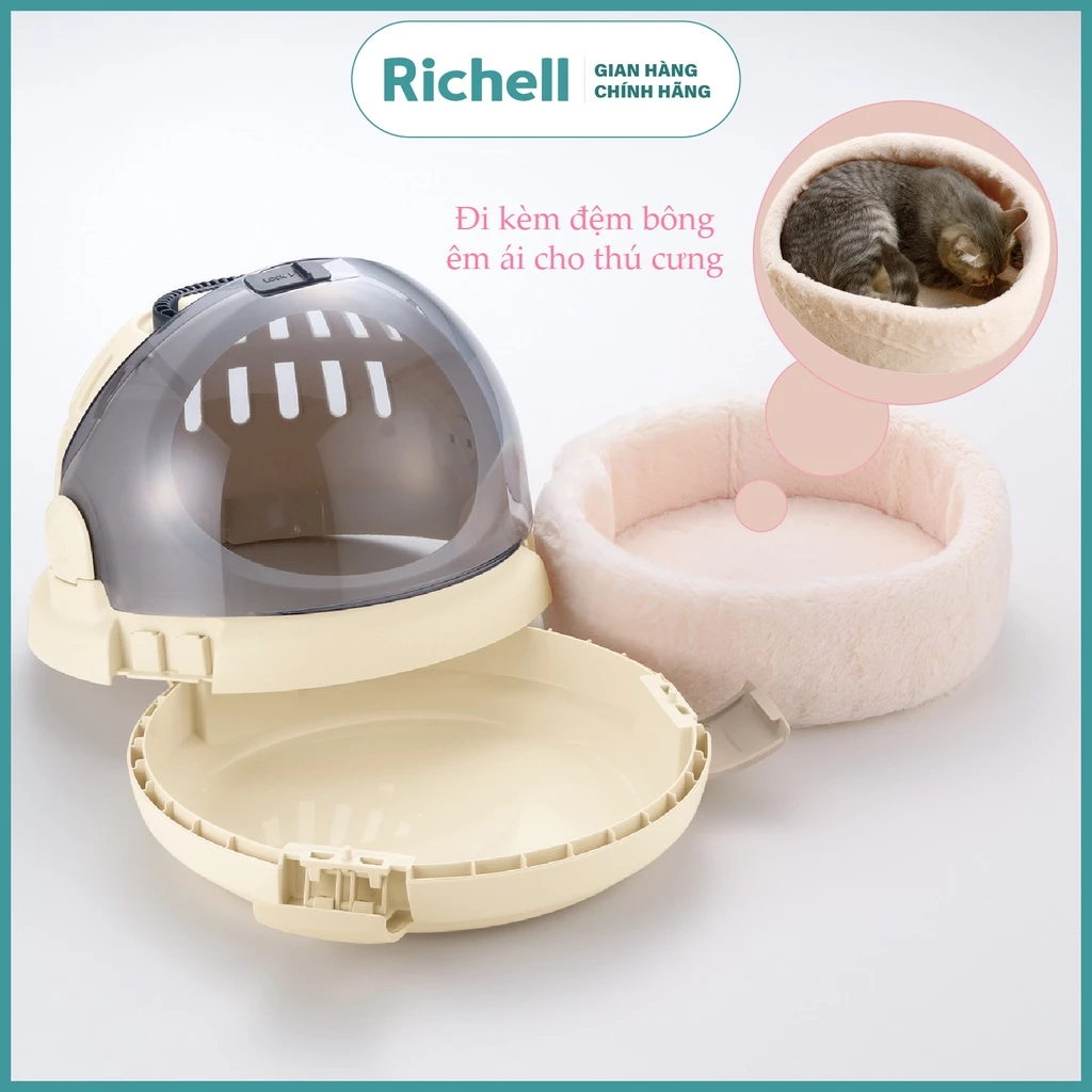 Lồng vận chuyển thú cưng RICHELL Nhật phi hành gia size S (Màu Be)