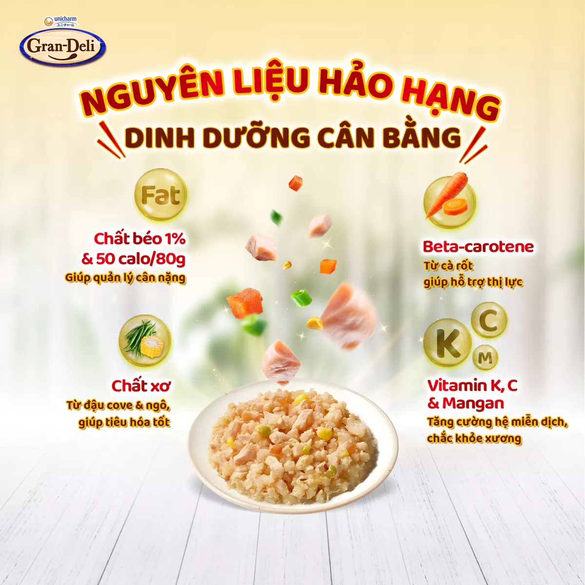 Pate cho chó Gran-Deli vị Gà và Rau củ trong thạch 80g