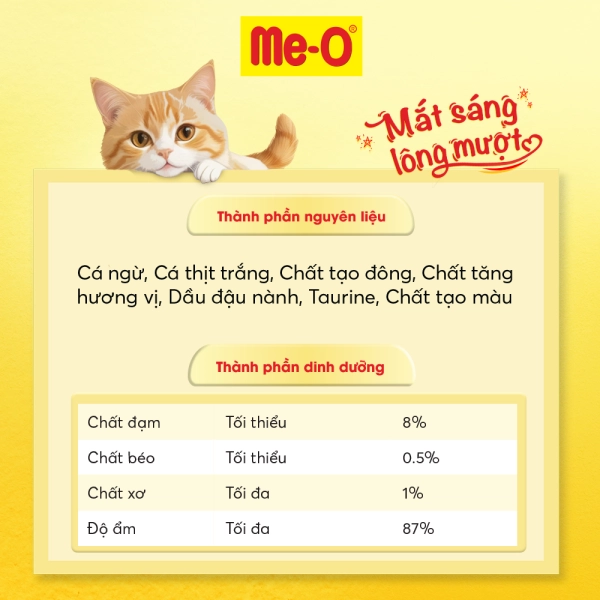 Pate cho mèo Me-O vị Cá ngừ và cá thịt trắng 80g