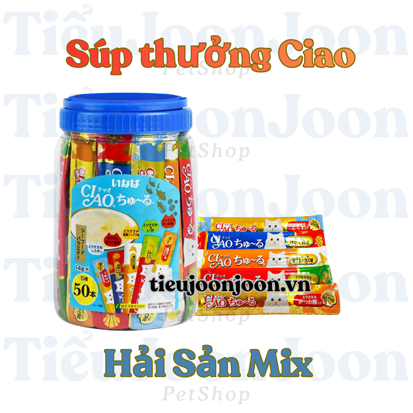 Súp thưởng mèo INABA CIAO Churu Hải Sản Mix 5 Vị