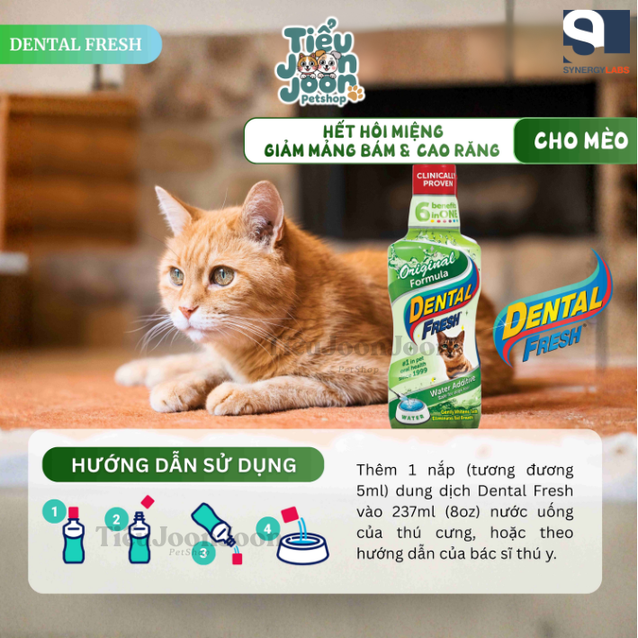 Dung Dịch Hết Hôi Miệng Cho Mèo 237ml [USA]