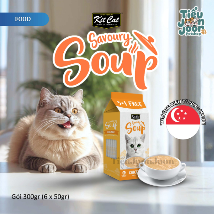 Súp Kit Cat cho mèo vị Thịt Gà