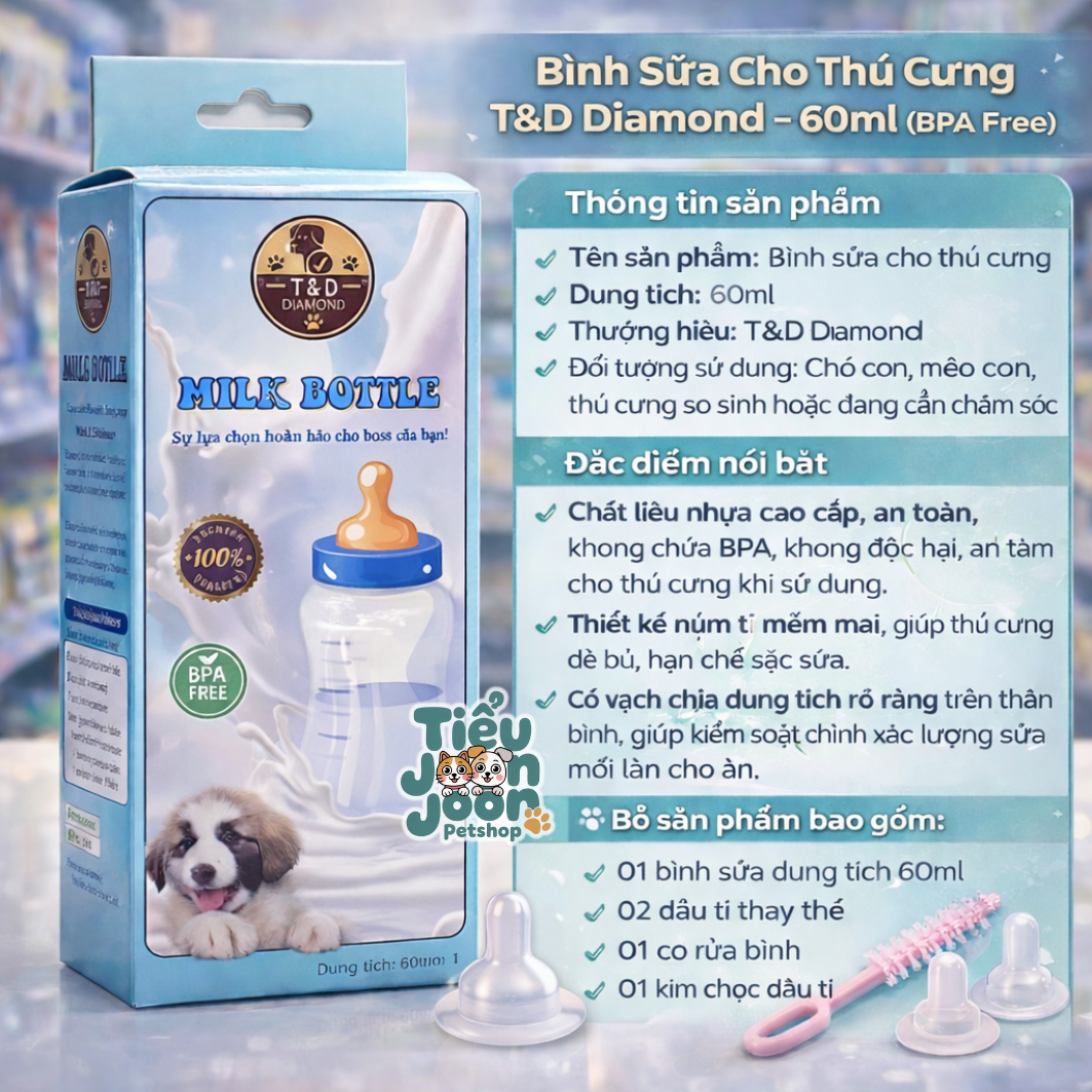 Bình Bú Nhựa T&D 60ml
